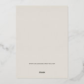 Moderne Eenvoudige Ivory Wedding Gold Lettering Folie Uitnodiging (Achterkant)