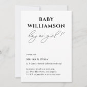 Moderne Eenvoudige Jongen Of Meisje Geslacht Onthu Kaart (Voorkant)