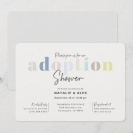Moderne Eenvoudige Jongens Adoptie Baby Shower Kaart