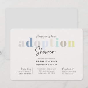 Moderne Eenvoudige Jongens Adoptie Baby Shower Kaart