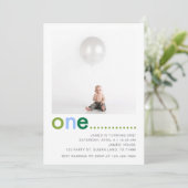 Moderne eenvoudige jongens eerste uitnodiging van  (Staand voorkant)