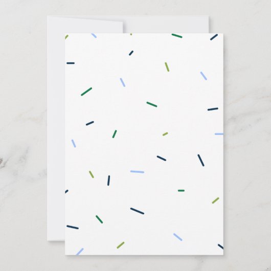 Moderne eenvoudige jongens eerste uitnodiging van  (Achterkant)