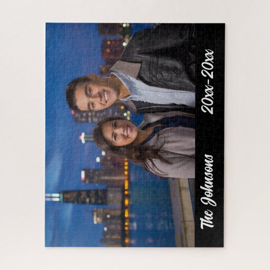 Moderne Eenvoudige Jubileum Foto Jigsaw Puzzel (Verticaal)