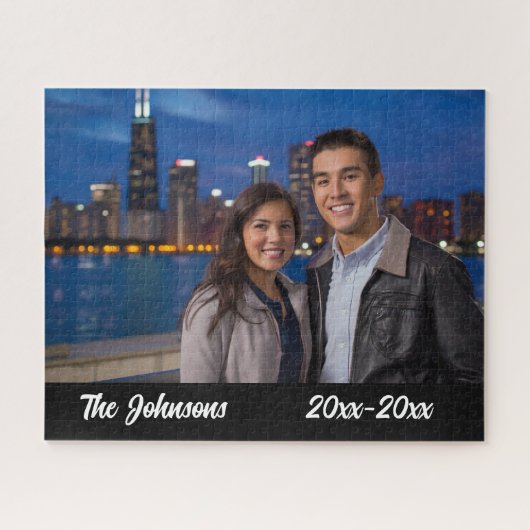 Moderne Eenvoudige Jubileum Foto Jigsaw Puzzel (Horizontaal)