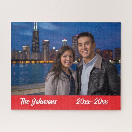Moderne Eenvoudige Jubileum Foto Legpuzzel (Horizontaal)