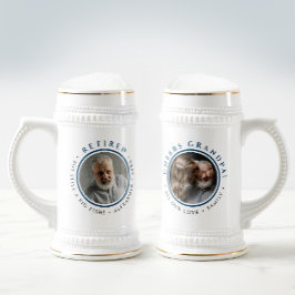 Moderne eenvoudige juichen opa met pensioen famili bierpul