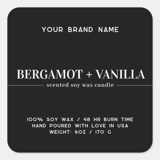 Moderne eenvoudige kaars label verpakking label (Voorkant)