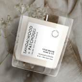 Moderne Eenvoudige Kaars Verpakking Zwart Wit Prod Vierkante Sticker