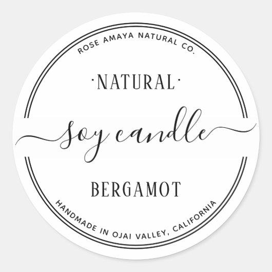 Moderne, eenvoudige kaarsvormig etiket (Voorkant)