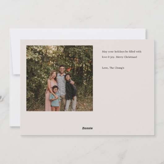 Moderne Eenvoudige Kaart voor kerstfeestdagen met  (Achterkant)