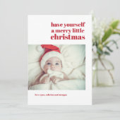 Moderne eenvoudige Kaart voor kerstmis met foto's (Staand voorkant)