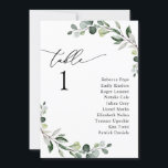 Moderne eenvoudige Kaarten voor een verbrijzelende<br><div class="desc">Deze aanpasbare Sjabloon van de Kaart van de Seating Chart is ontworpen om te coördineren met ons Boho Greenery bruiloft collectie en biedt gemengde groenbladeren van de waterverf in een klastige serif in het zwart. Overeenkomende objecten beschikbaar.</div>