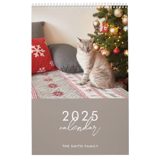 Moderne Eenvoudige Kalligrafie 2025 Fotokalender Kalender (Hoes)