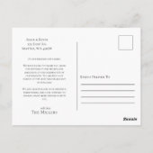 Moderne eenvoudige kalligrafie Foto bruiloft Bedan Briefkaart (Achterkant)