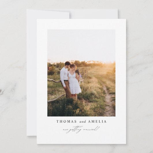 Moderne eenvoudige kalligrafie foto opslaan van de kaart (Achterkant)