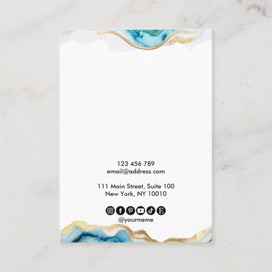 Moderne eenvoudige kalligrafie kunst Earring Ketti Visitekaartje (Achterkant)