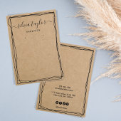 Moderne Eenvoudige Kalligrafie Oorbel display kaar Visitekaartje