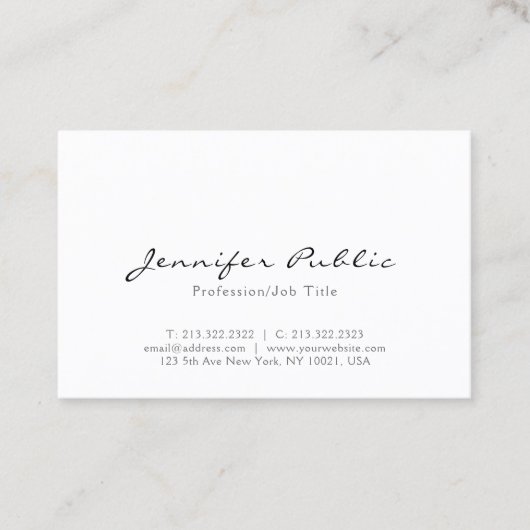 Moderne Eenvoudige Kalligrafie Script Gloss Euro S Visitekaartje (Voorkant)