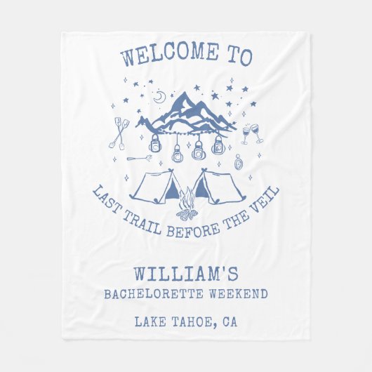 Moderne Eenvoudige Kamp Bachelorette Feest Fleece Deken (Voorkant)