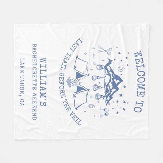 Moderne Eenvoudige Kamp Bachelorette Feest Fleece Deken (Voorkant (Horizontaal))