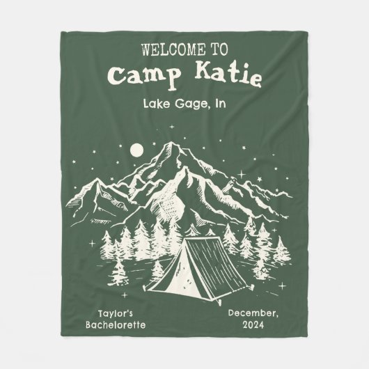 Moderne Eenvoudige Kamp Bachelorette Partij Fleece Deken (Voorkant)