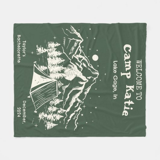 Moderne Eenvoudige Kamp Bachelorette Partij Fleece Deken (Voorkant (Horizontaal))