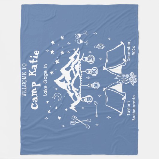 Moderne Eenvoudige Kamp Bruidsfeest  Fleece Deken (Voorkant)