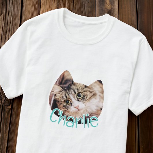 Moderne Eenvoudige Kattenvorm Aangepaste Huisdier  T-shirt