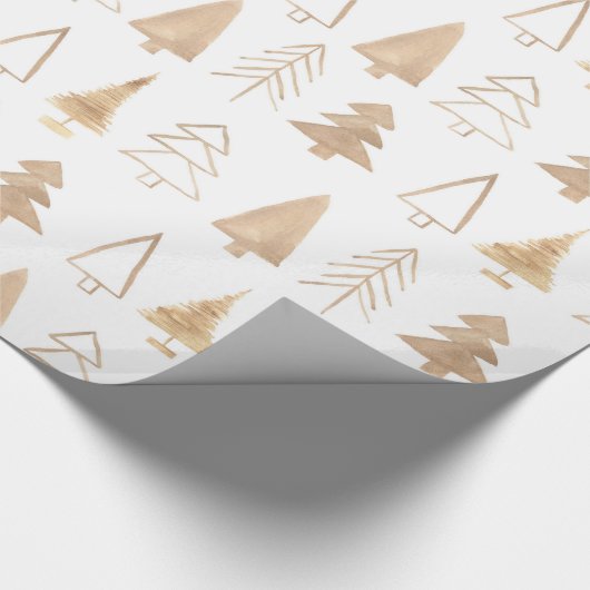 Moderne eenvoudige kerstbomen cadeaupapier (Hoek)