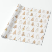 Moderne eenvoudige kerstbomen cadeaupapier (Uitgerold)