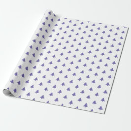 Moderne eenvoudige kerstbomen Periwinkle Blue Cadeaupapier