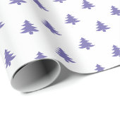 Moderne eenvoudige kerstbomen Periwinkle Blue Cadeaupapier (Rol Hoek)