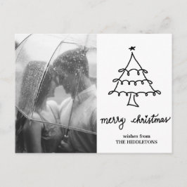 Moderne Eenvoudige Kerstboom Typografie Foto Feestdagenkaart