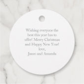 Moderne Eenvoudige Kerstcadeau Foto Label (Achterkant)