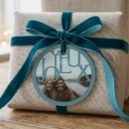 Moderne Eenvoudige Kerstcadeau Foto Label