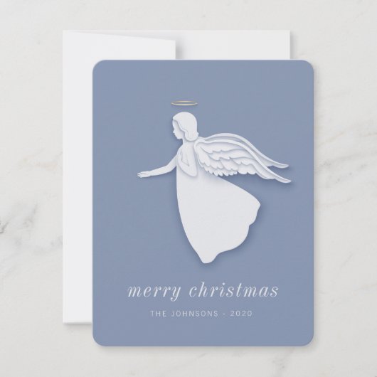 Moderne Eenvoudige kerstengel Feestdagenkaart (Voorkant)