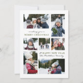 Moderne Eenvoudige Kerstfamilie Zeven Fotocollage Feestdagenkaart (Voorkant)