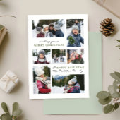 Moderne Eenvoudige Kerstfamilie Zeven Fotocollage Feestdagenkaart