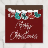 Moderne Eenvoudige kerstfeestdag Bedankjes Labels (Voorkant)