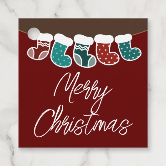 Moderne Eenvoudige kerstfeestdag Bedankjes Labels (Voorkant)