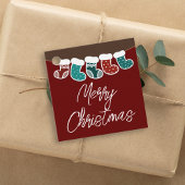 Moderne Eenvoudige kerstfeestdag Bedankjes Labels