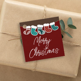 Moderne Eenvoudige kerstfeestdag Bedankjes Labels