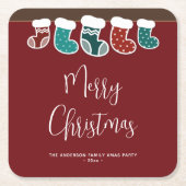 Moderne eenvoudige kerstfeestdag kartonnen onderzetters (Voorkant)