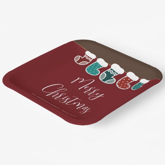 Moderne eenvoudige kerstfeestdag papieren bordje (Gebogen)