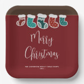 Moderne eenvoudige kerstfeestdag papieren bordje (Voorkant)