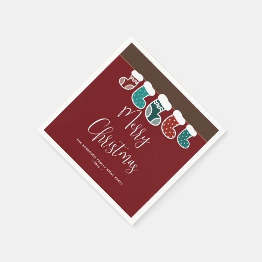 Moderne eenvoudige kerstfeestdag servet (Hoek)