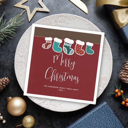 Moderne eenvoudige kerstfeestdag servet