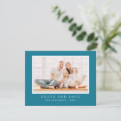 Moderne Eenvoudige kerstfoto Feestdagenkaart (Staand voorkant)