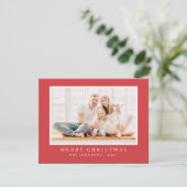 Moderne Eenvoudige kerstfoto Feestdagenkaart (Staand voorkant)