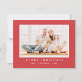 Moderne Eenvoudige kerstfoto Feestdagenkaart (Voorkant)